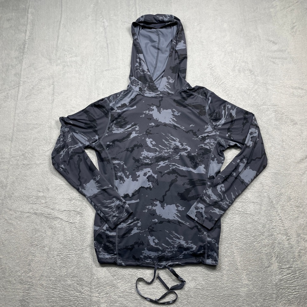 Mountain Hardwear Hooded Top Womens Small Grey Camo Long Sleeve Active